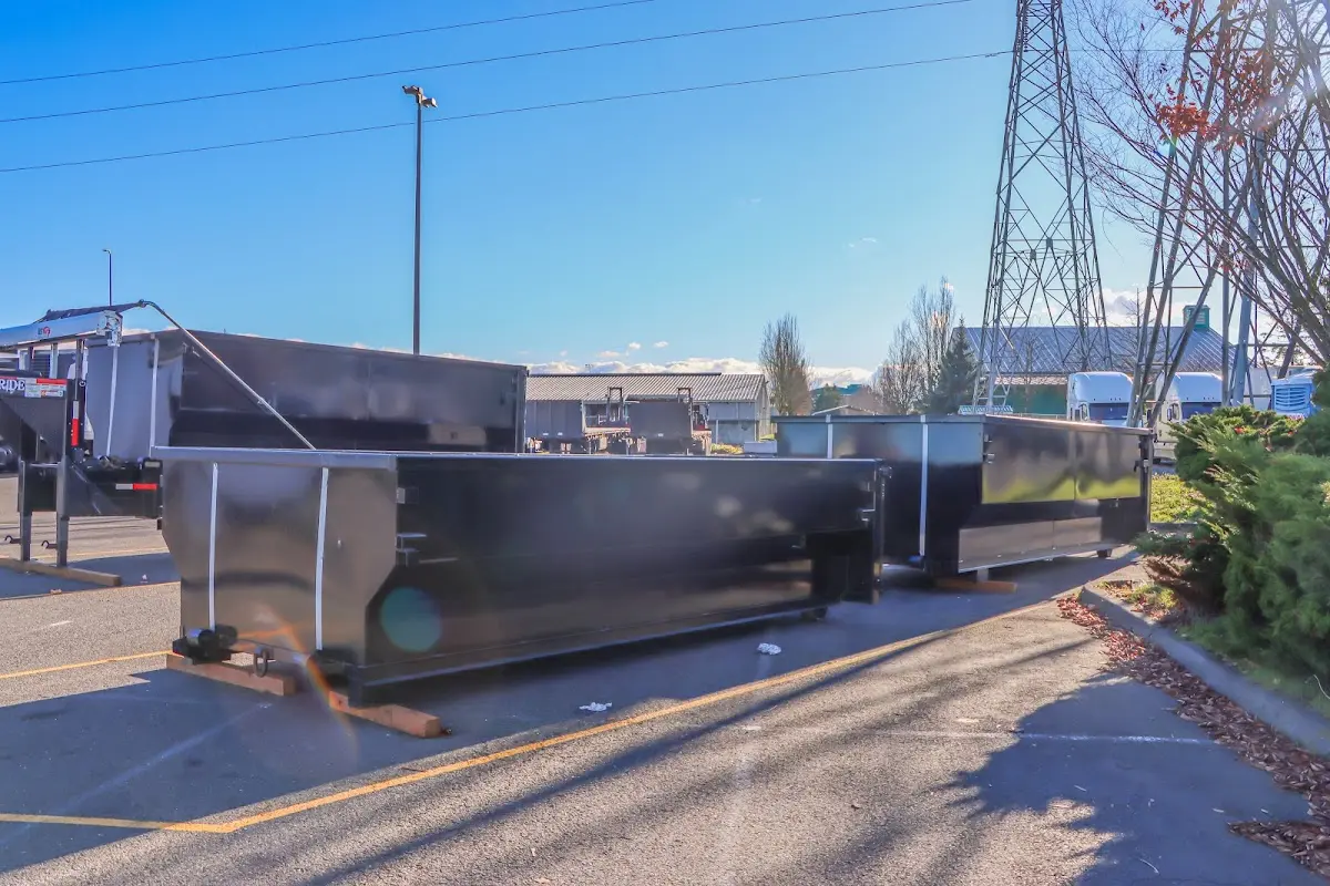 Roll-off dumpster ready for waste disposal at job site for Estate Cleanout Dumpster Rental in Coral Springs